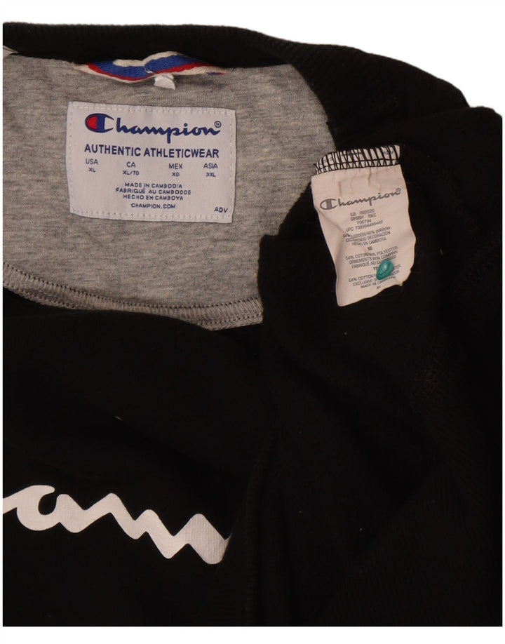 Champion Mens Graphic Sweatshirt Jumper XL Black Cotton