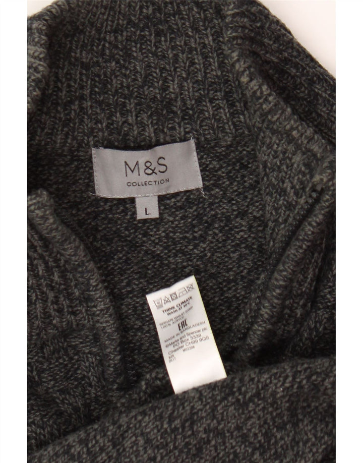 Marks & Spencer Mens Cardigan Sweater Large Grey Acrylic