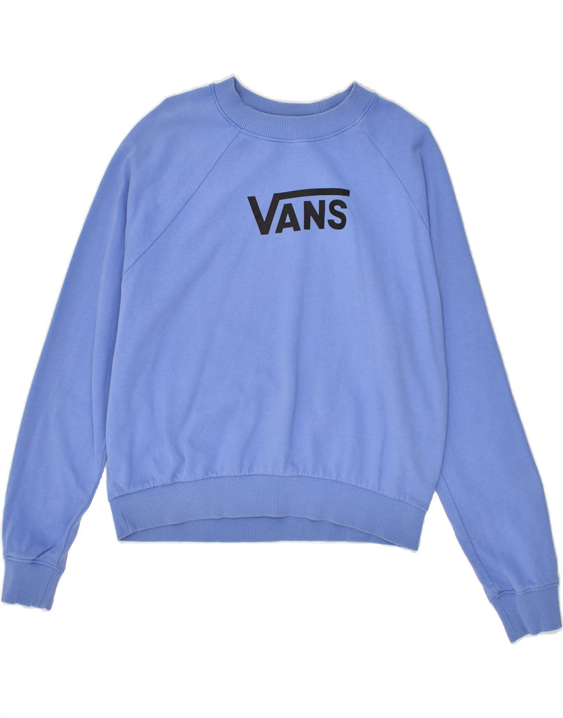 VANS Womens Sweatshirt Jumper UK 12 Medium Blue Cotton | Vintage Vans | Thrift | Second-Hand Vans | Used Clothing | Messina Hembry 