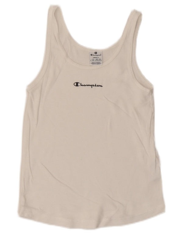 Champion Womens Vest Top UK 8 Small White Cotton