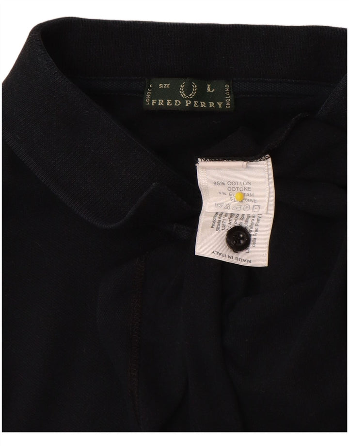 Fred Perry Mens Polo Shirt Large Navy Blue Cotton