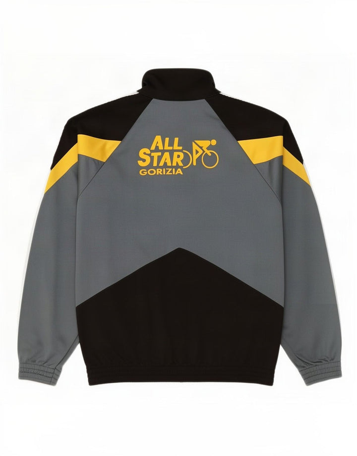 Errea Mens Graphic Tracksuit Top Jacket Large Grey Colourblock Cotton