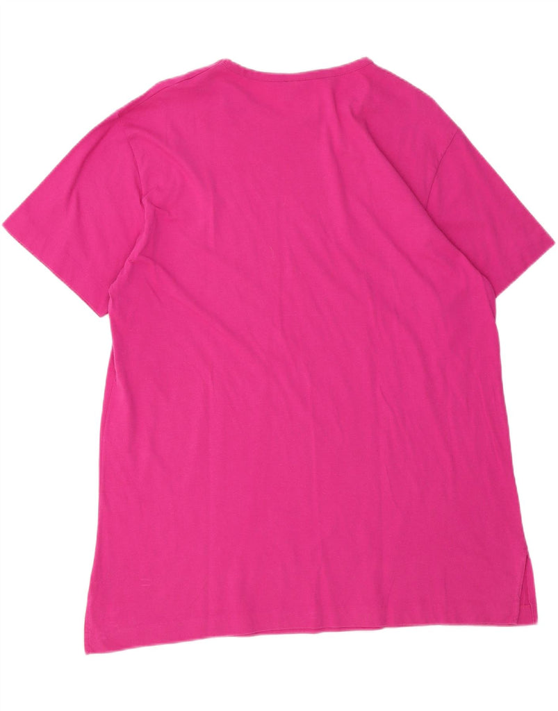 BENETTON Womens T-Shirt Top UK 18 XL Pink Cotton Vintage Benetton and Second-Hand Benetton from Messina Hembry 