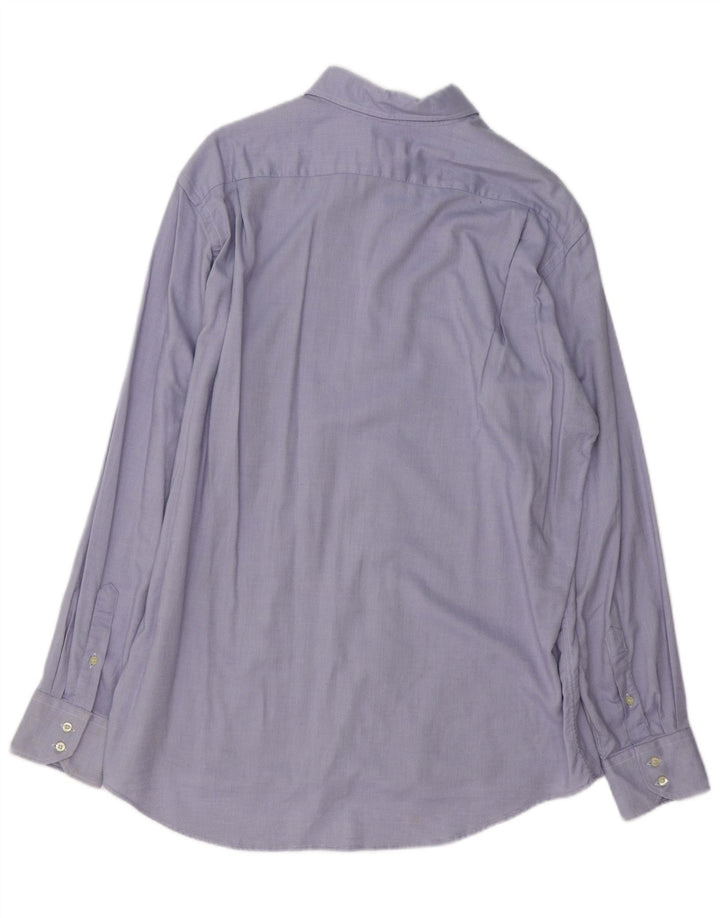 LACOSTE Mens Shirt Size 43 Large Blue Cotton