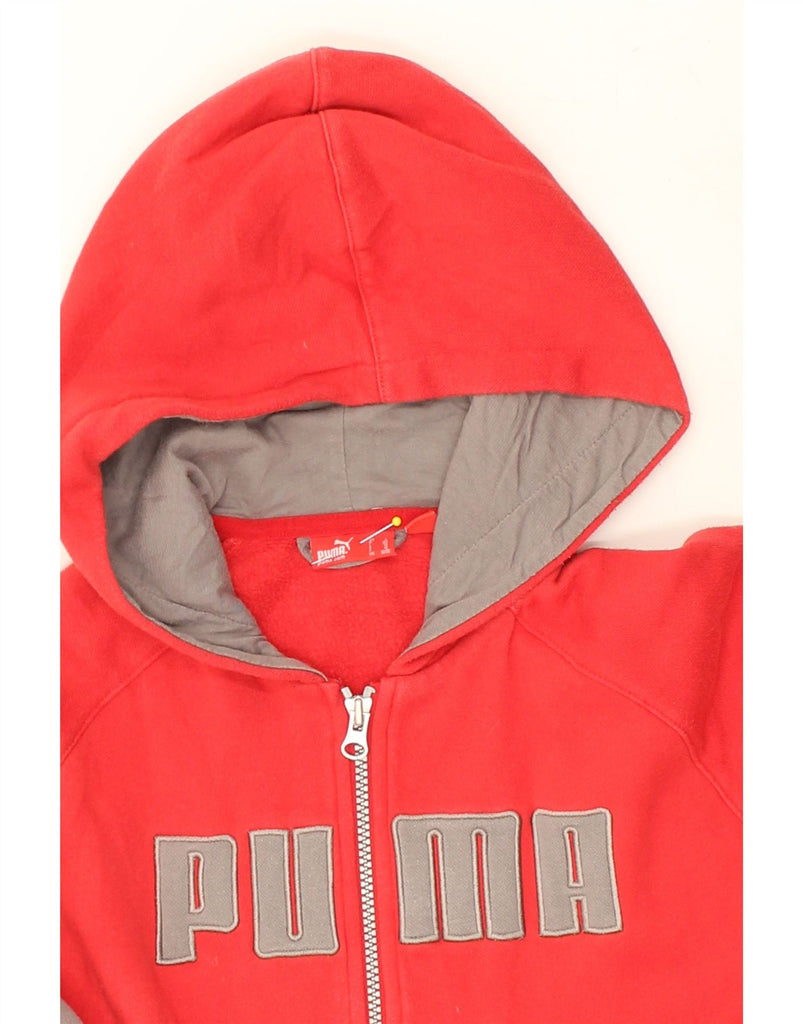 PUMA Boys Graphic Zip Hoodie Sweater 11-12 Years Large Red Cotton | Vintage Puma | Thrift | Second-Hand Puma | Used Clothing | Messina Hembry 