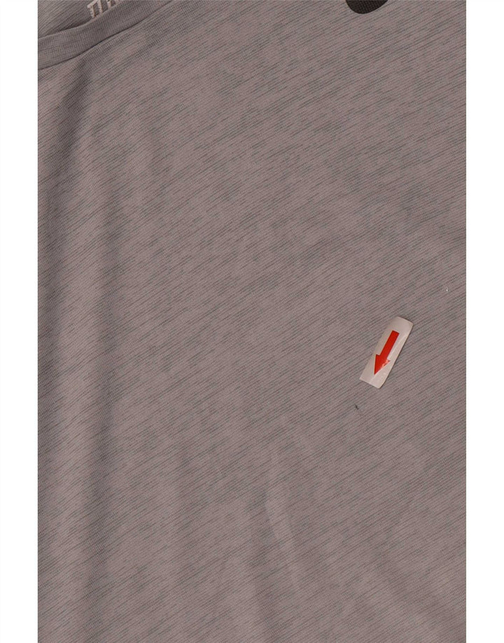 Nike Mens Dri Fit T-Shirt Top Medium Grey Pinstripe Polyester
