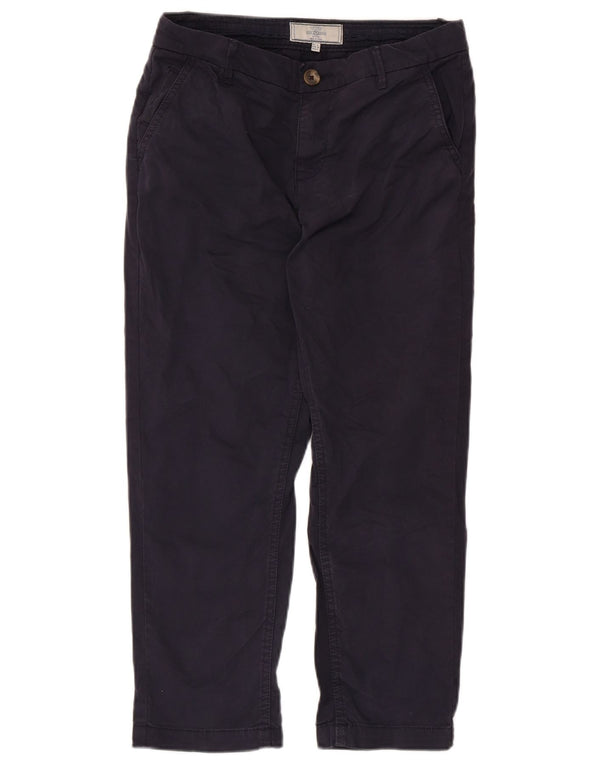 Fat Face Womens Cropped Trousers UK 8 Small W30 L23 Navy Blue Cotton