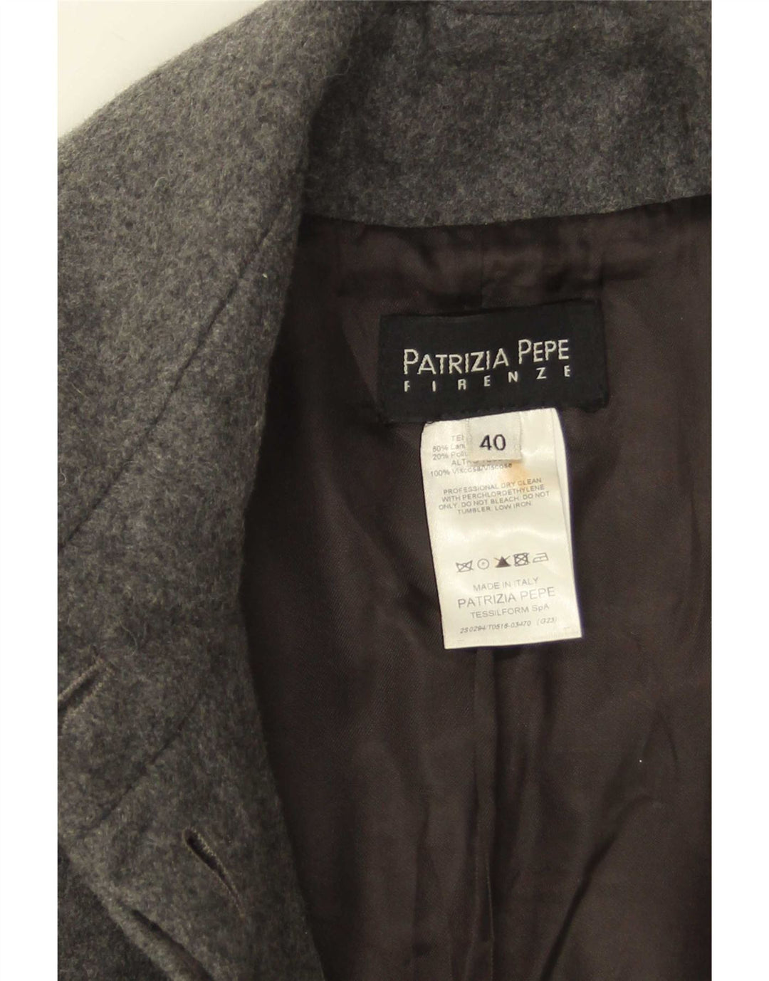 Patrizia Pepe Womens Overcoat IT 40 Small Grey Wool