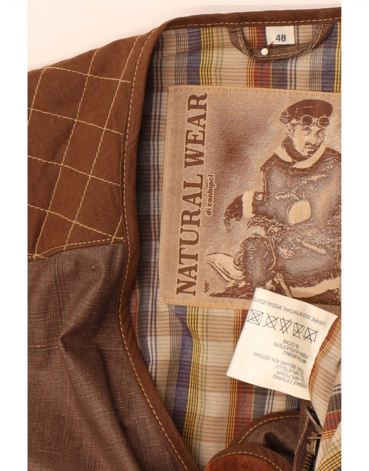 Conbipel Mens Natural Wear Utility Jacket IT 48 Medium Brown Colourblock