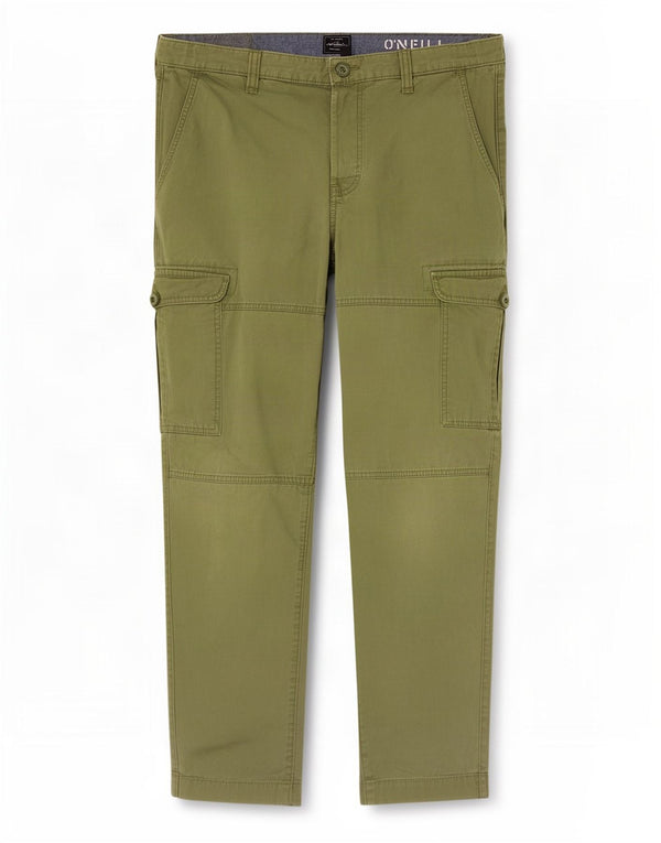 O'Neill Mens Straight Cargo Trousers W36 L32 Green Cotton