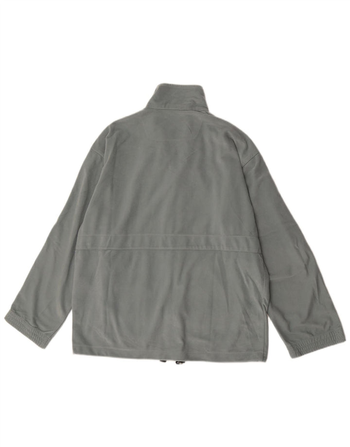 Diadora Mens Velour Tracksuit Top Jacket UK 40 Large Grey Polyester