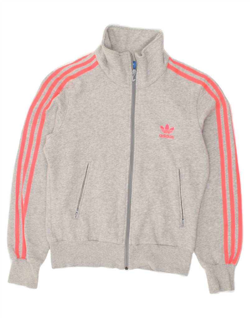 ADIDAS Boys Graphic Tracksuit Top Jacket 12-13 Years Grey Cotton | Vintage Adidas | Thrift | Second-Hand Adidas | Used Clothing | Messina Hembry 