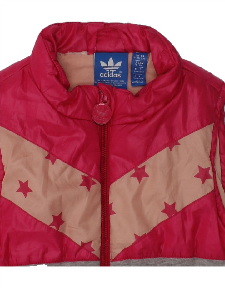 ADIDAS Baby Girls Padded Gilet 6-9 Months Pink Colourblock | Vintage Adidas | Thrift | Second-Hand Adidas | Used Clothing | Messina Hembry 