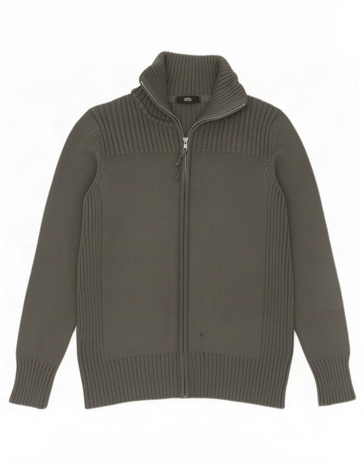 Marks & Spencer Mens Full Zip Cardigan Sweater Medium Khaki