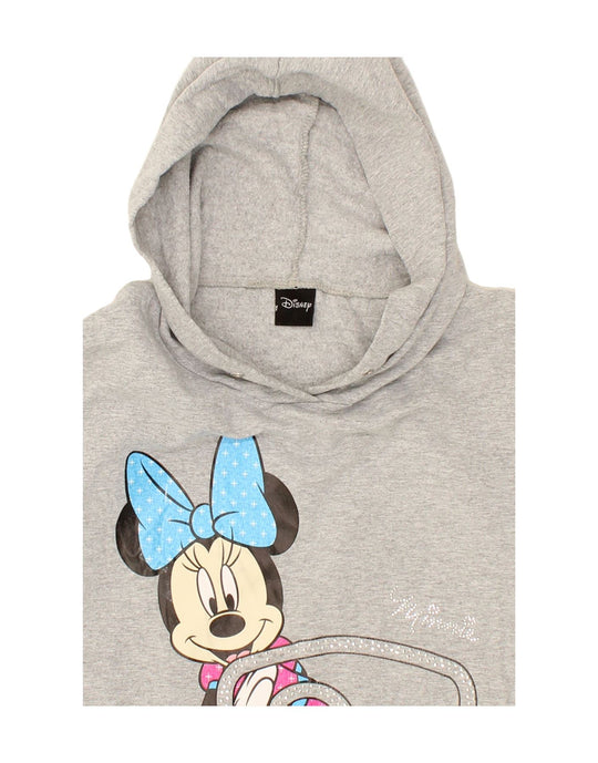 DISNEY Womens Mickey Mouse Graphic Hoodie Jumper UK 12 Medium Grey