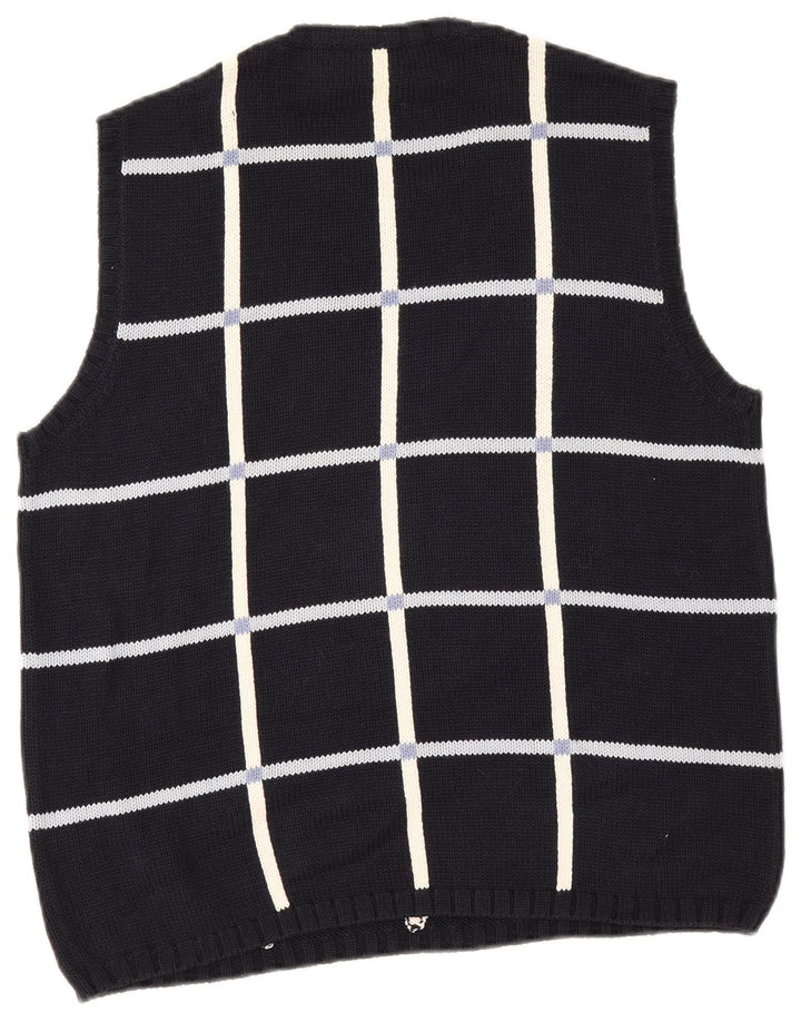 Massino Rebecchi Mens Alpha Vest Tank Top IT 50 Medium Navy Blue Geometric