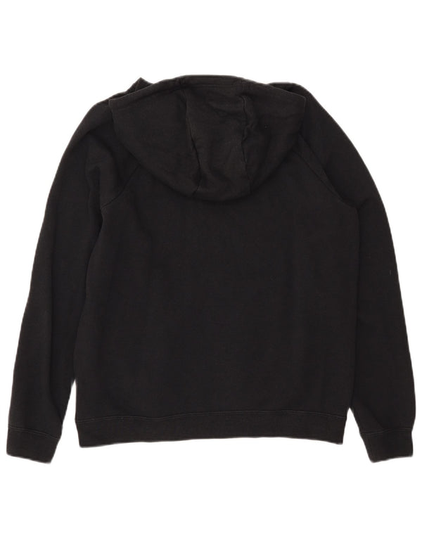 Nike Womens Graphic Oversized Hoodie Jumper UK 10 Small Black Cotton
