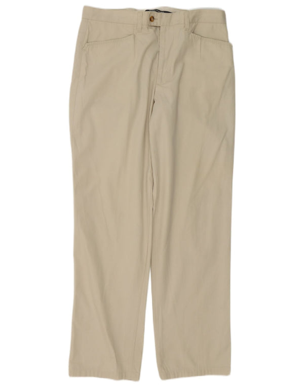 Brooksfield Mens Straight Casual Trousers IT 50 Large W34 L32 Beige Cotton