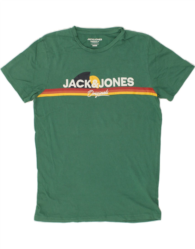 JACK & JONES Mens Originals Regular Fit Graphic T-Shirt Top Medium Green | Vintage Jack & Jones | Thrift | Second-Hand Jack & Jones | Used Clothing | Messina Hembry 