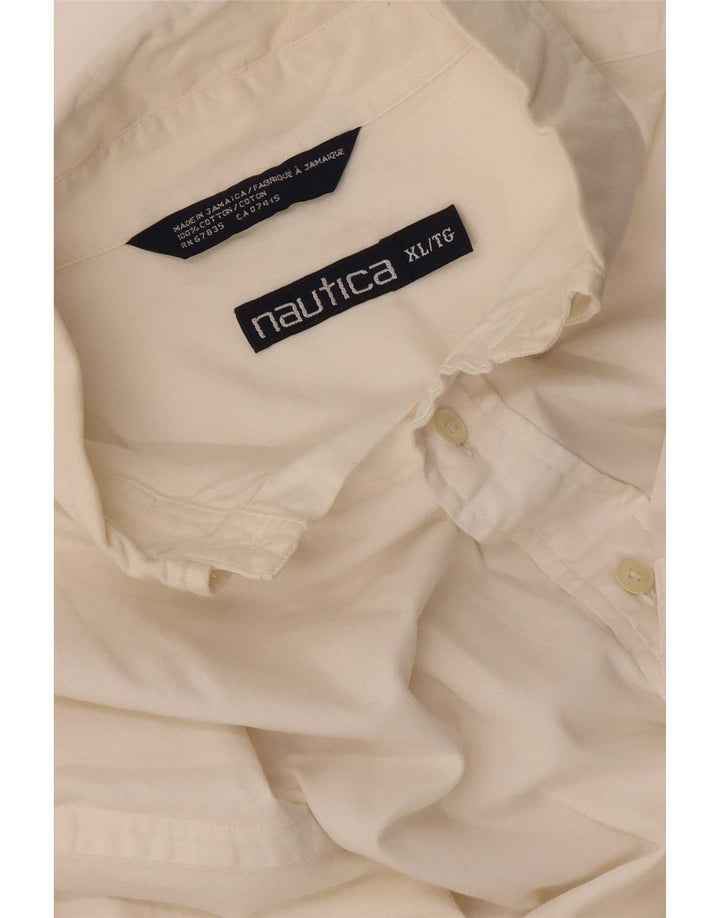 Nautica Mens Shirt XL White Cotton