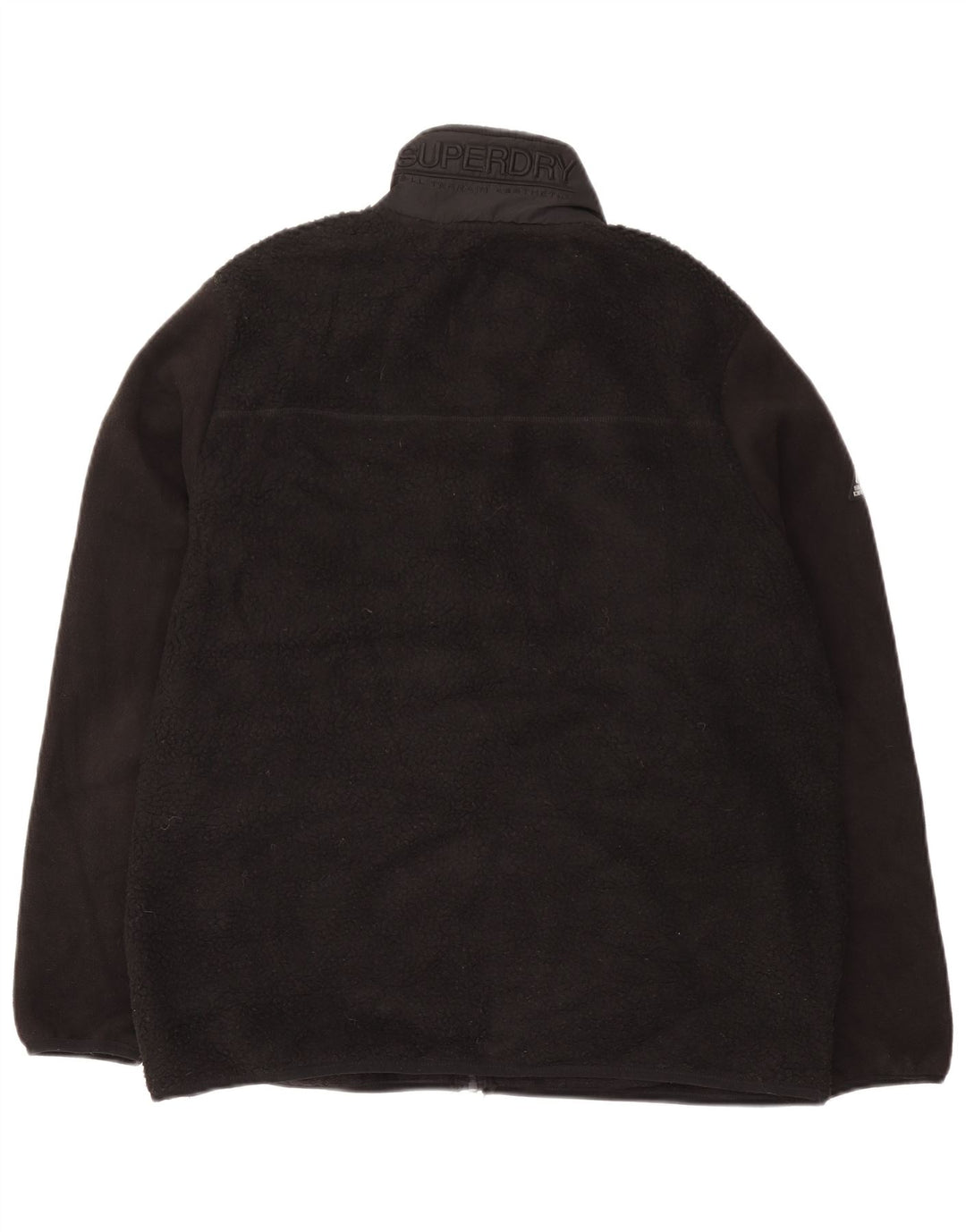 Superdry Mens Fleece Jacket UK 44 2XL Black Polyester