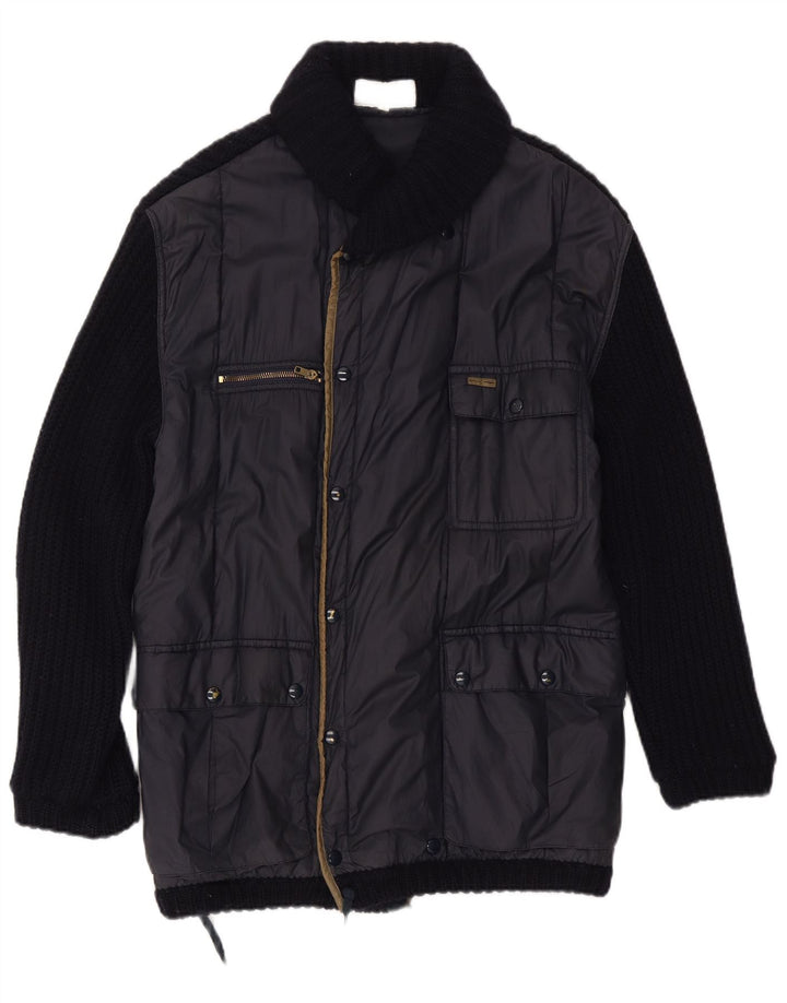 Iceberg Mens Utility Jacket UK 38 Medium Navy Blue Wool