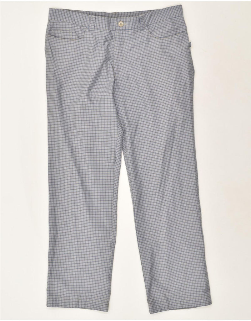 NIKE Mens Dri Fit Straight Casual Trousers W36 L32 Blue Check Nylon | Vintage Nike | Thrift | Second-Hand Nike | Used Clothing | Messina Hembry 