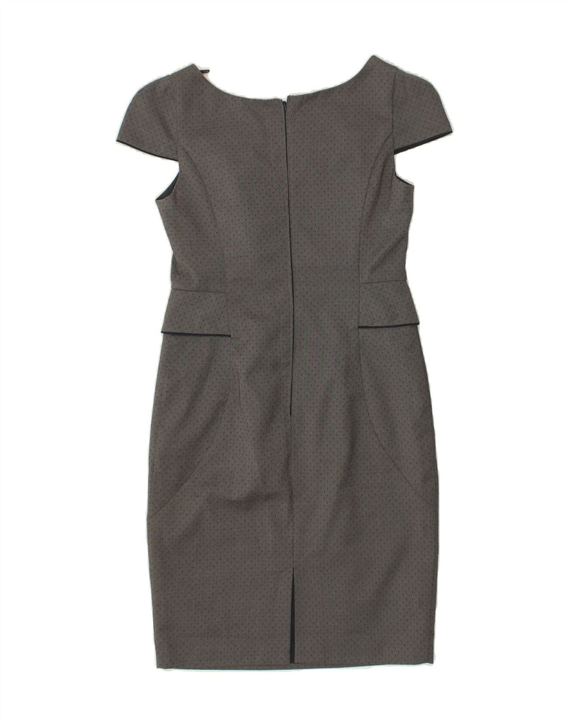 NEXT Womens Bodycon Dress UK 10 Small Grey Spotted Polyester Vintage Next and Second-Hand Next from Messina Hembry 