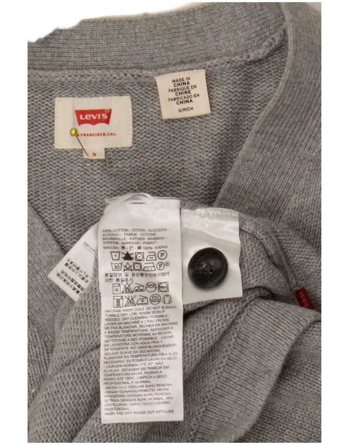 Levi's Mens Cardigan Sweater Small Grey Striped Cotton