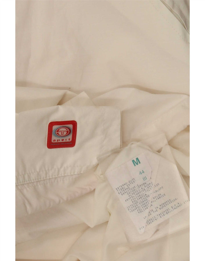 Sergio Tacchini Womens Windbreaker Jacket UK 14 Medium White Cotton