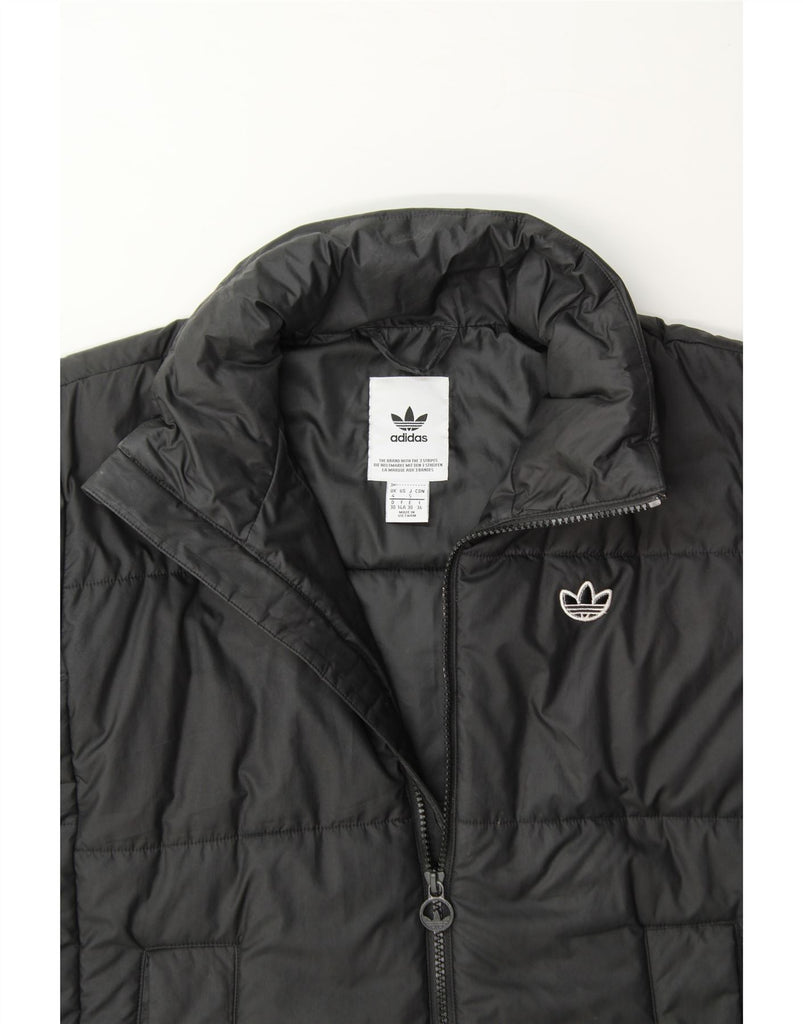 ADIDAS Womens Oversized Padded Jacket UK 4 XS Black Polyester Vintage Adidas and Second-Hand Adidas from Messina Hembry 