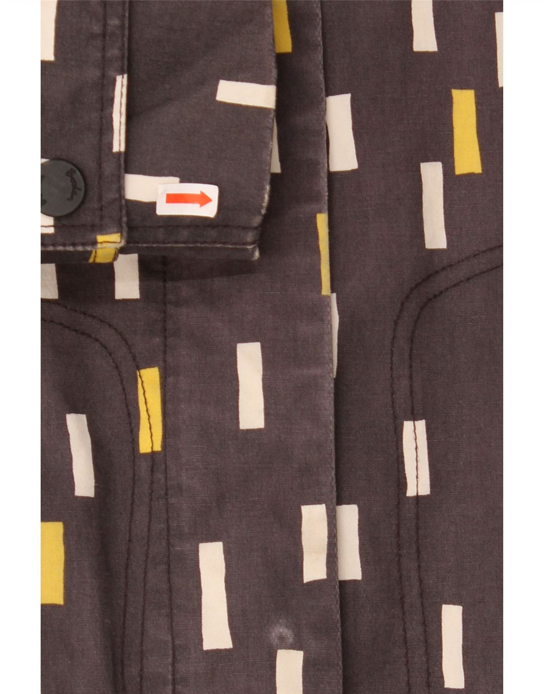 BODEN Womens Hooded Overcoat UK 10 Small Grey Geometric Cotton Vintage Boden and Second-Hand Boden from Messina Hembry 
