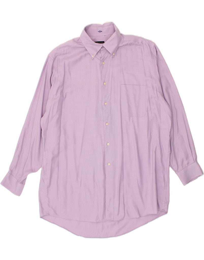 DOCKERS Mens Shirt Size 17 1/2 XL Purple Check Cotton Vintage Dockers and Second-Hand Dockers from Messina Hembry 