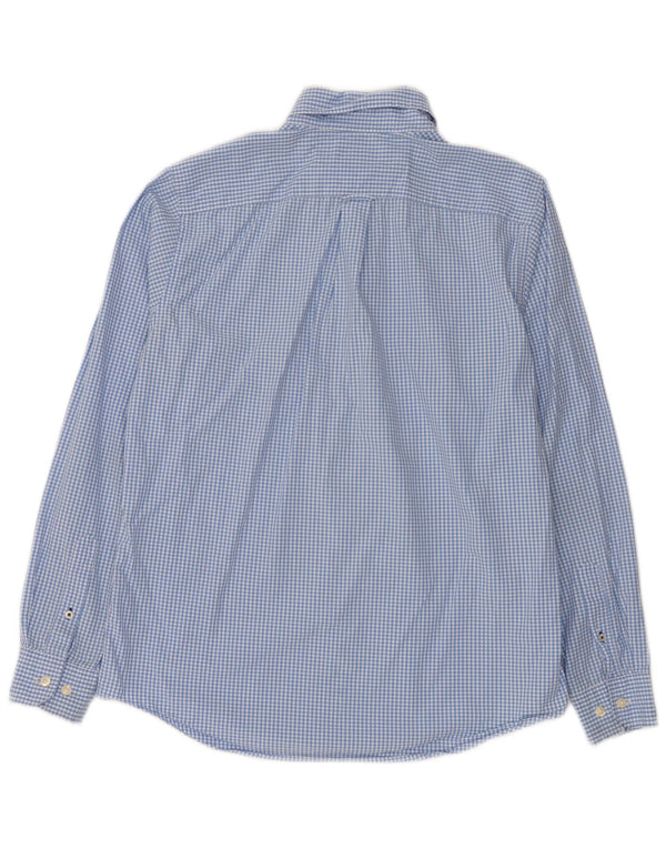 Nautica Mens Shirt Small Blue Gingham Cotton