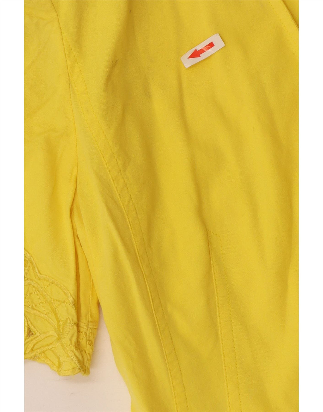 Vintage Womens Short Sleeve Cardigan Top IT 42 Medium Yellow Cotton