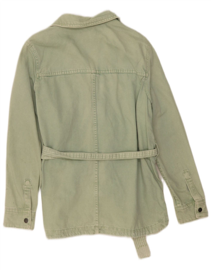 Zara Womens Oversized Denim Jacket UK 6 XS Green