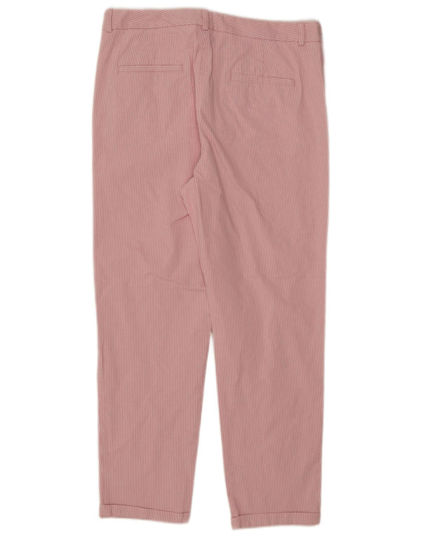 Marks & Spencer Womens High Waist Chino Trousers UK 16 Large W34 L27 Pink