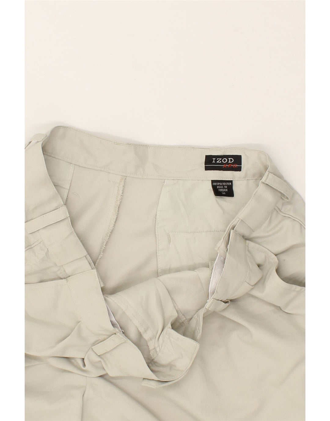 IZOD Mens Pegged Chino Shorts W36 Large Beige Polyester Vintage Izod and Second-Hand Izod from Messina Hembry 