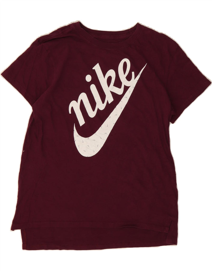 NIKE Girls Graphic T-Shirt Top 13-14 Years XL Burgundy Cotton Vintage Nike and Second-Hand Nike from Messina Hembry 