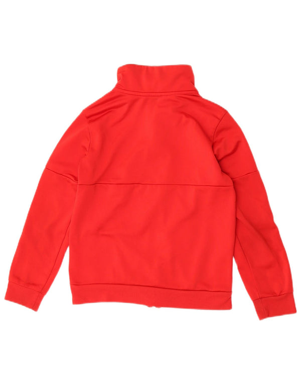 Adidas Boys Tracksuit Top Jacket 9-10 Years Red Polyester