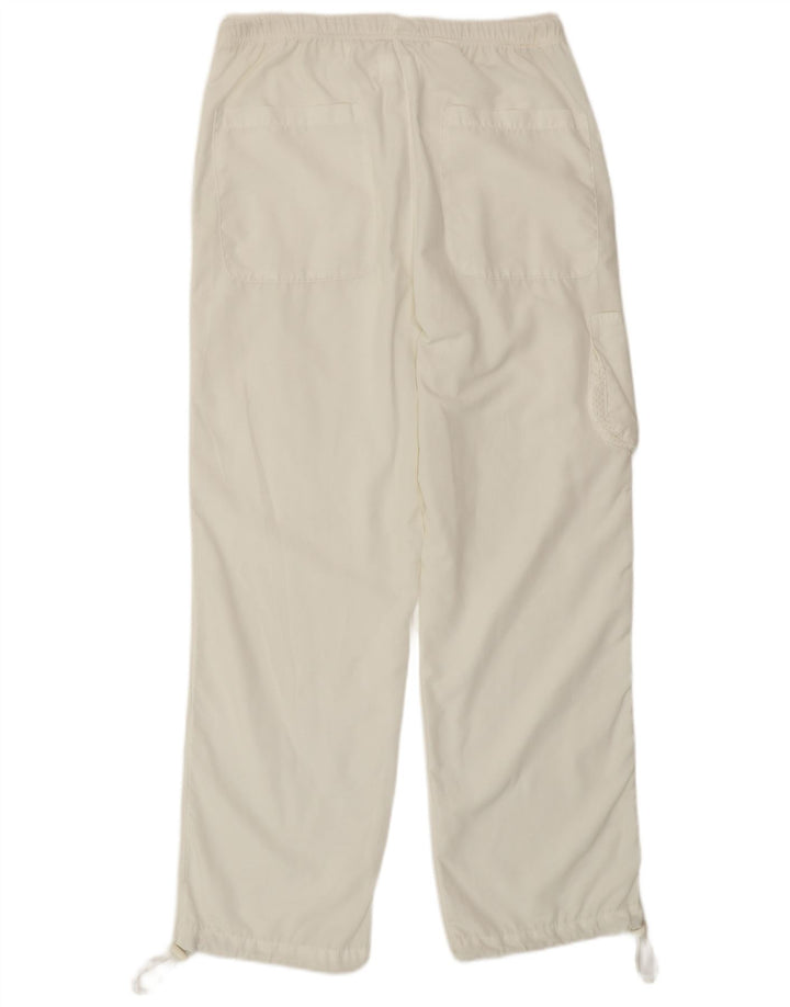 DIADORA Womens Cargo Tracksuit Trousers UK 10 Small  White Polyester
