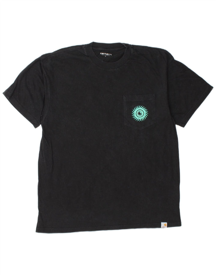 CARHARTT Mens Graphic T-Shirt Top Large Black Cotton