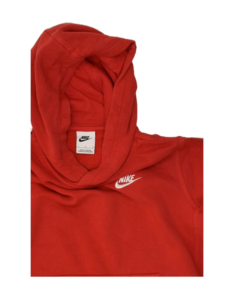 NIKE Womens Hoodie Jumper UK 14 Large Red Cotton | Vintage Nike | Thrift | Second-Hand Nike | Used Clothing | Messina Hembry 