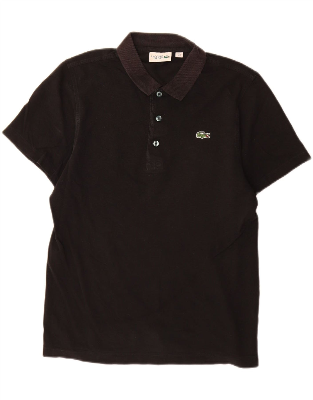 Lacoste Mens Polo Shirt Size 4 Medium Black Cotton