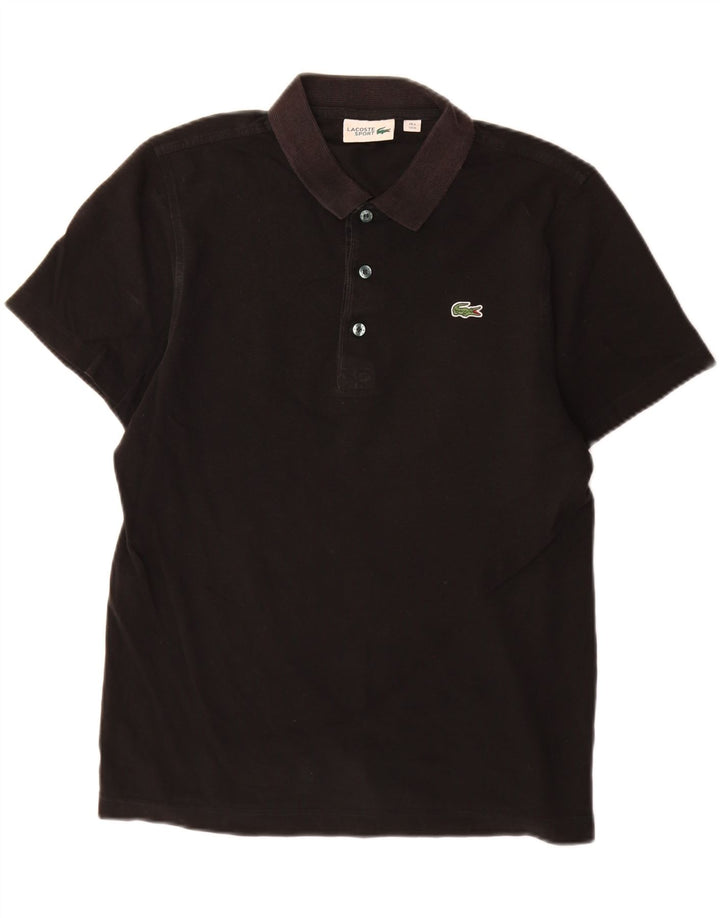 Lacoste Mens Polo Shirt Size 4 Medium Black Cotton