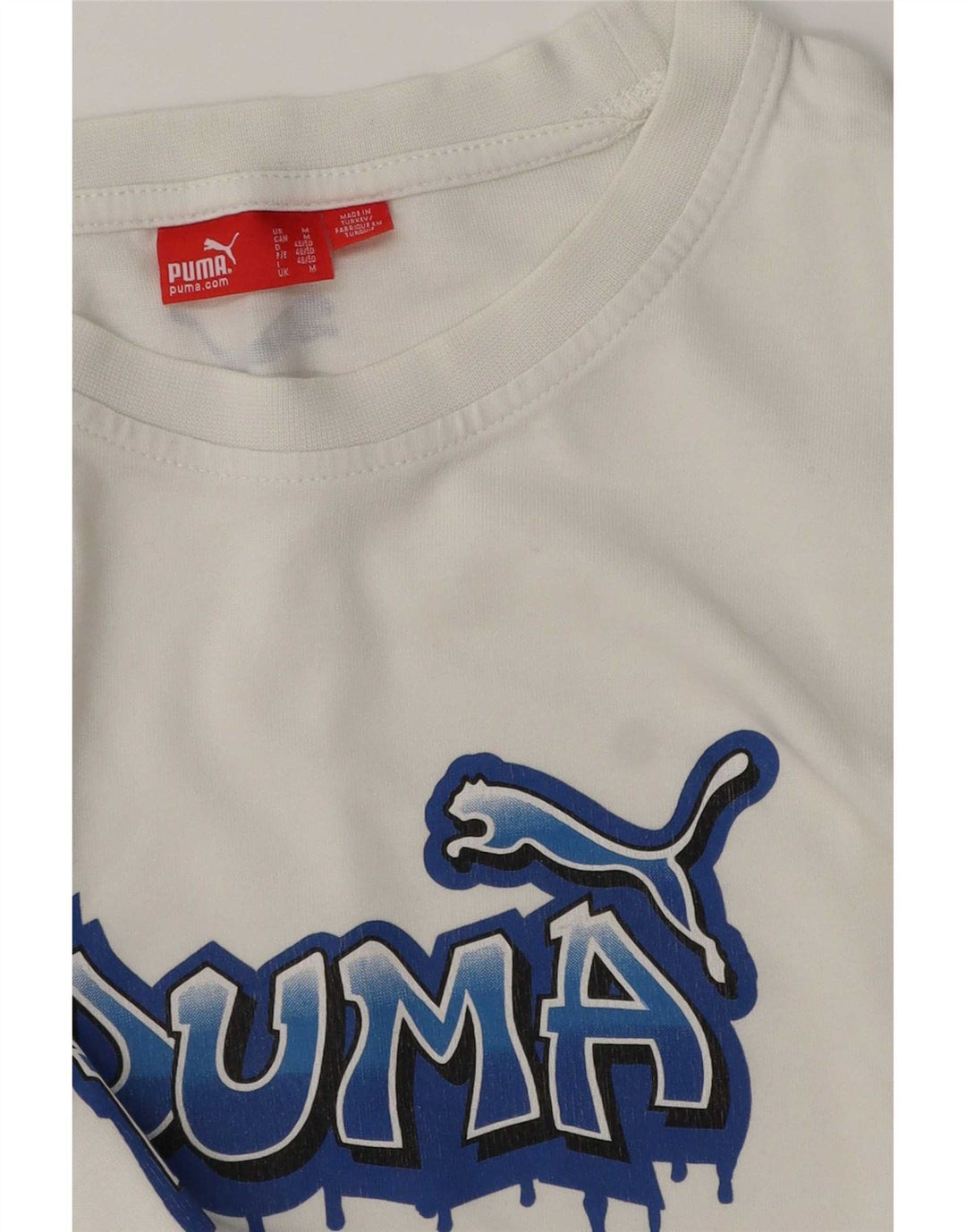 Puma Mens Graphic T-Shirt Top Medium White