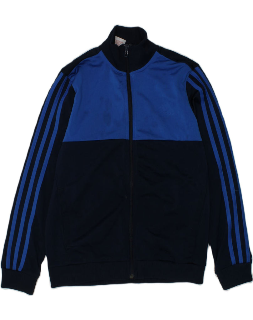 ADIDAS Boys Tracksuit Top Jacket 11-12 Years Navy Blue Colourblock | Vintage Adidas | Thrift | Second-Hand Adidas | Used Clothing | Messina Hembry 