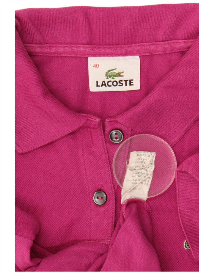 Lacoste Womens Polo Shirt Size 40 Medium Pink Cotton