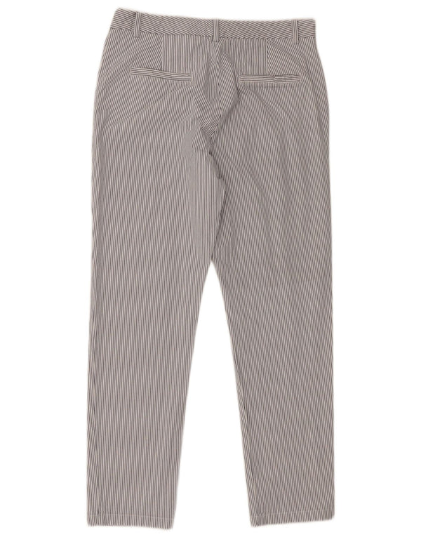 Marks & Spencer Womens Chino Trousers UK 12 Medium W32 L28 White Striped