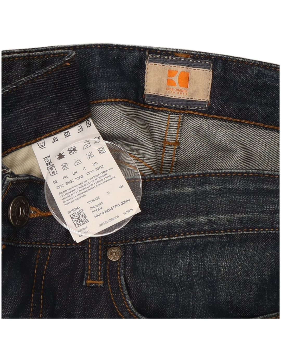 Hugo Boss Mens Straight Jeans W33 L32 Blue Cotton